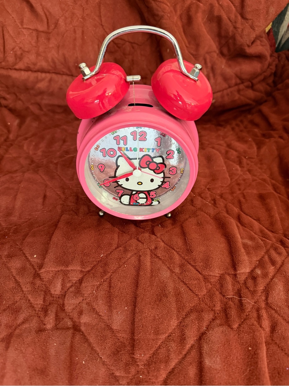 Hello Kitty Pink and Red Twin Bell Alarm Clock